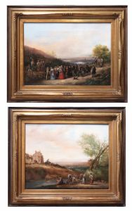 Canella Carlo (Verona 1800-Milano 1879)- Coppia Paesaggi